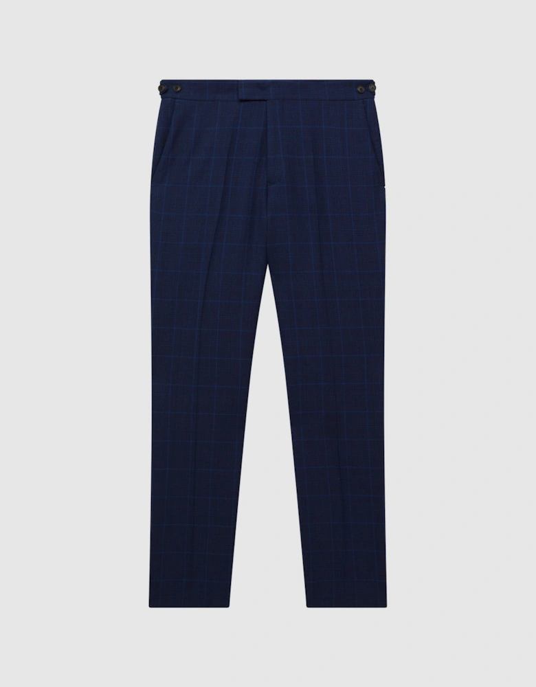 Slim Fit Wool Check Trousers