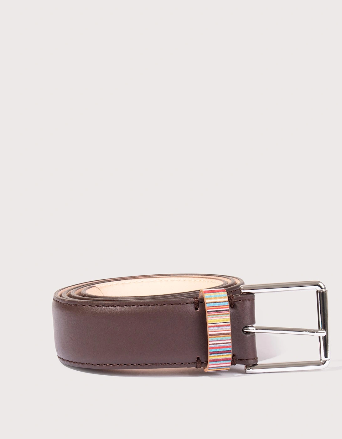 Leather Signature Stripe Keeper Belt, 3 of 2