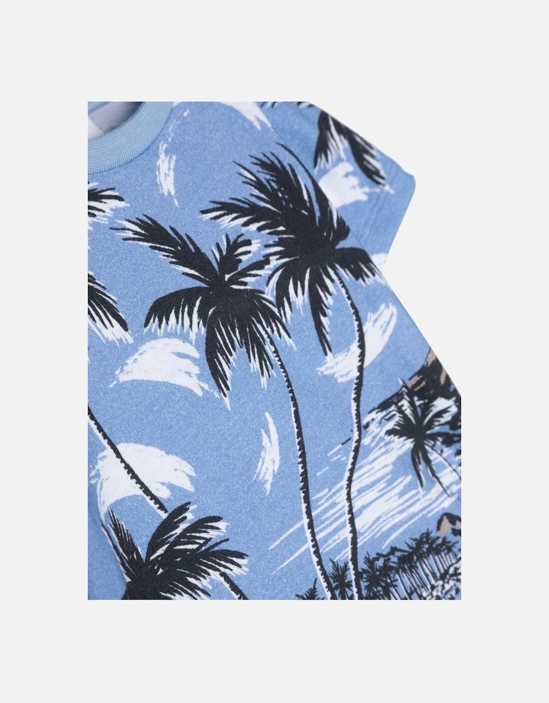 Kids Palm Tree Print T Shirt Blue