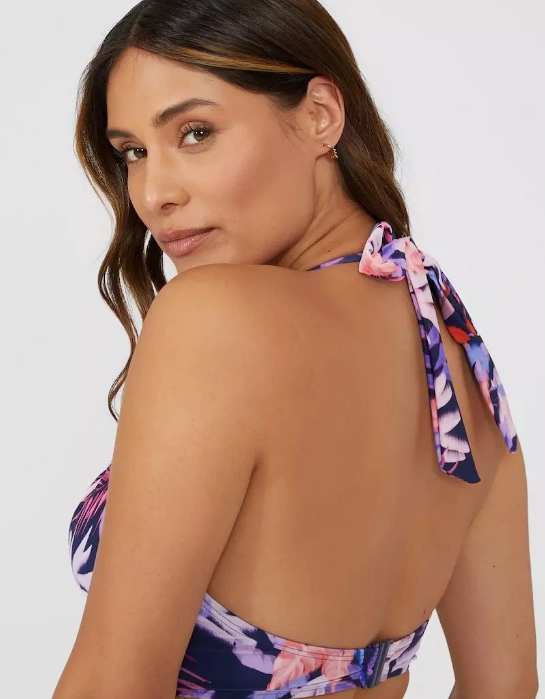 Womens/Ladies Arianna Palm Print Underwired Bikini Top