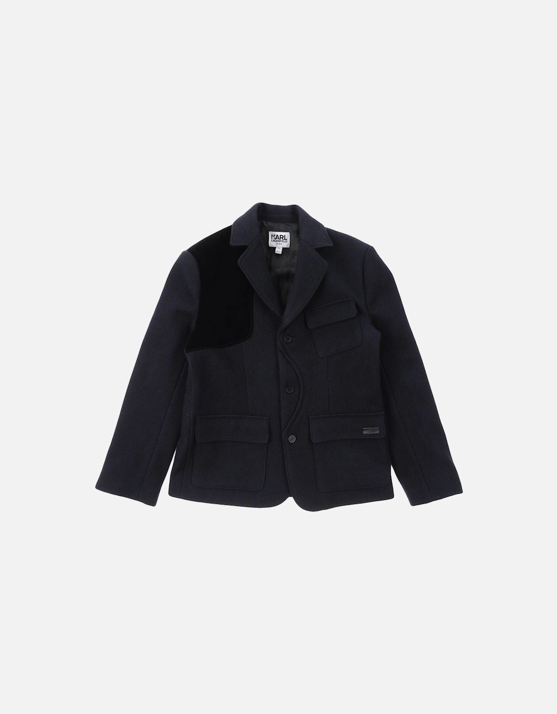 Boys Black Wool Coat, 2 of 1