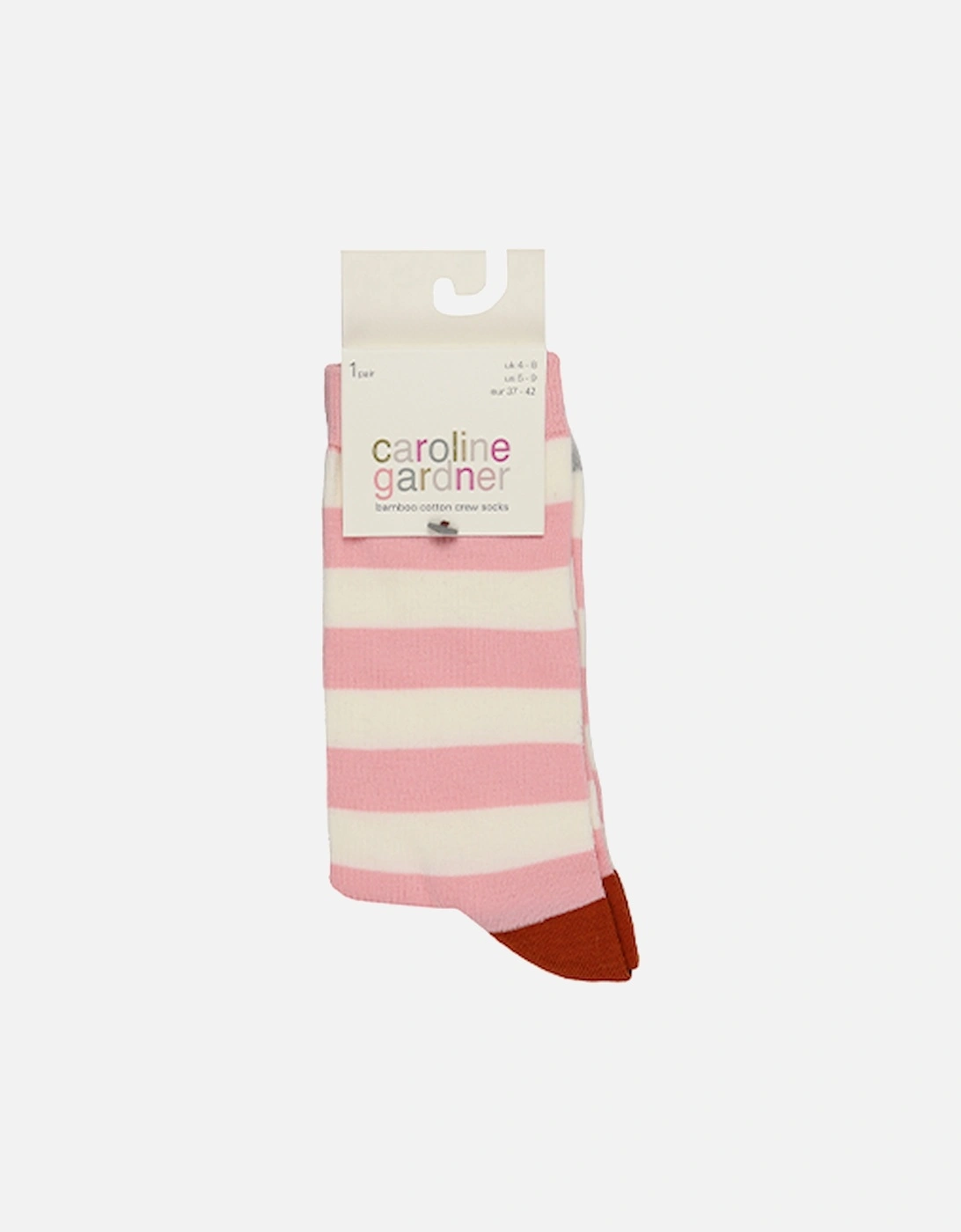 Jacquard Socks 1 Pack Pink & Cream Stripe