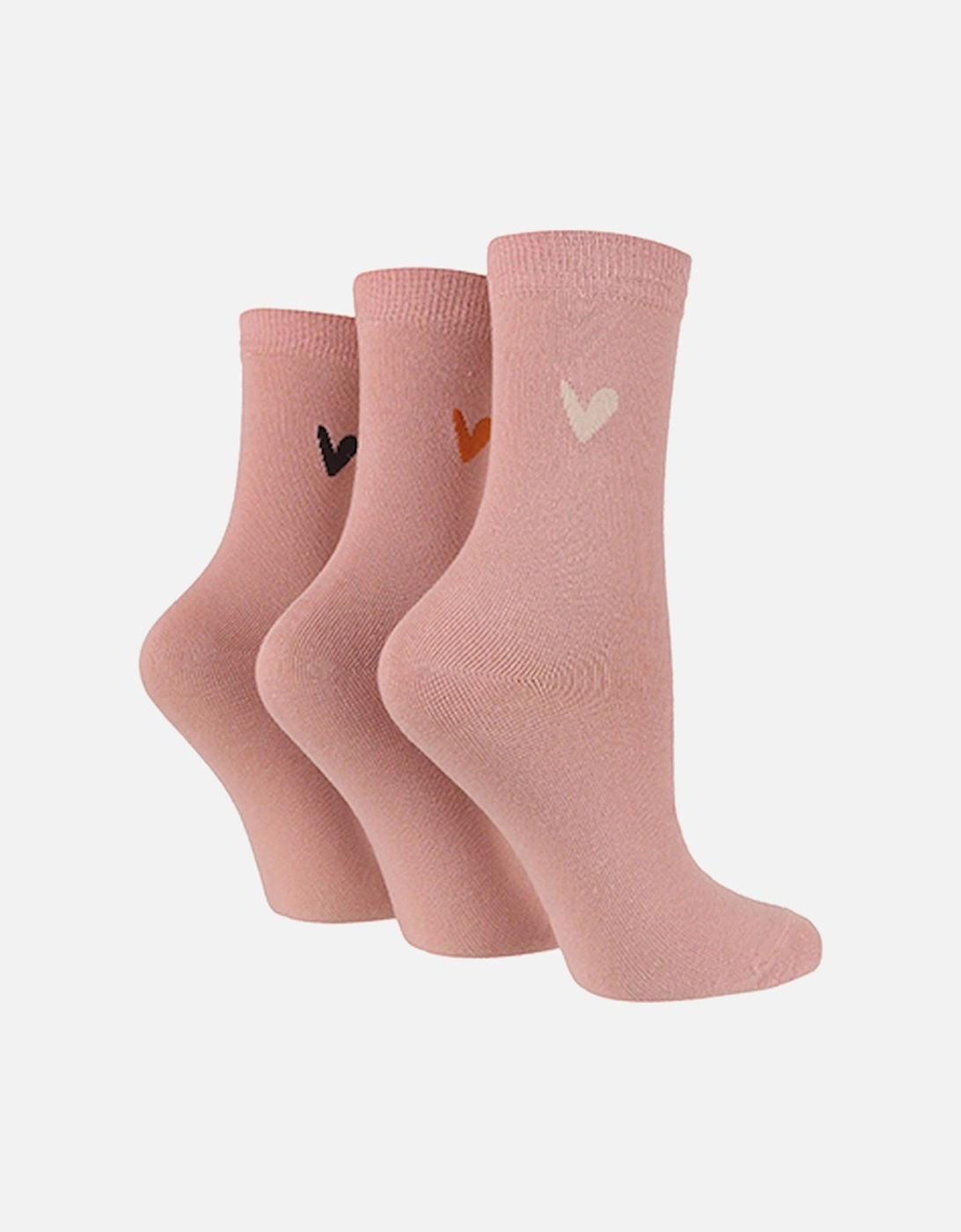 Plain Pink Socks 3 Pack Ivory/Orange/Cha Heart, 3 of 2