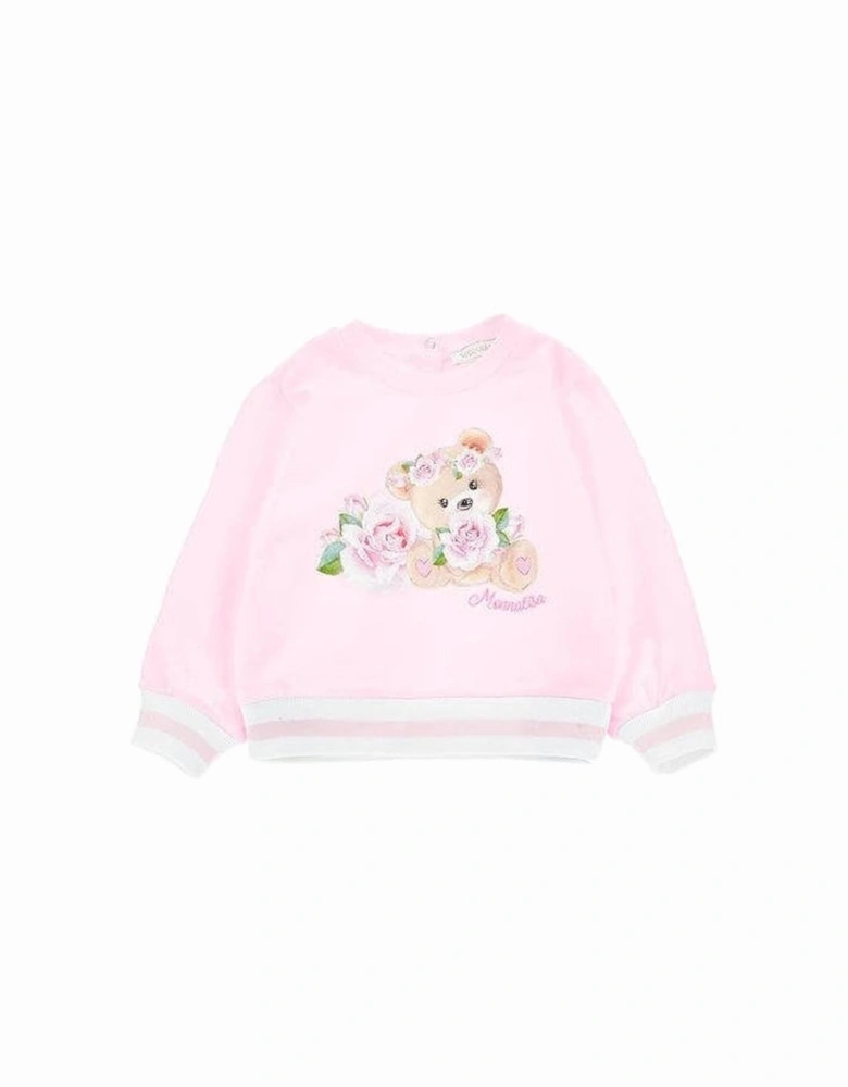 Baby Girls Pink Bear Sweater