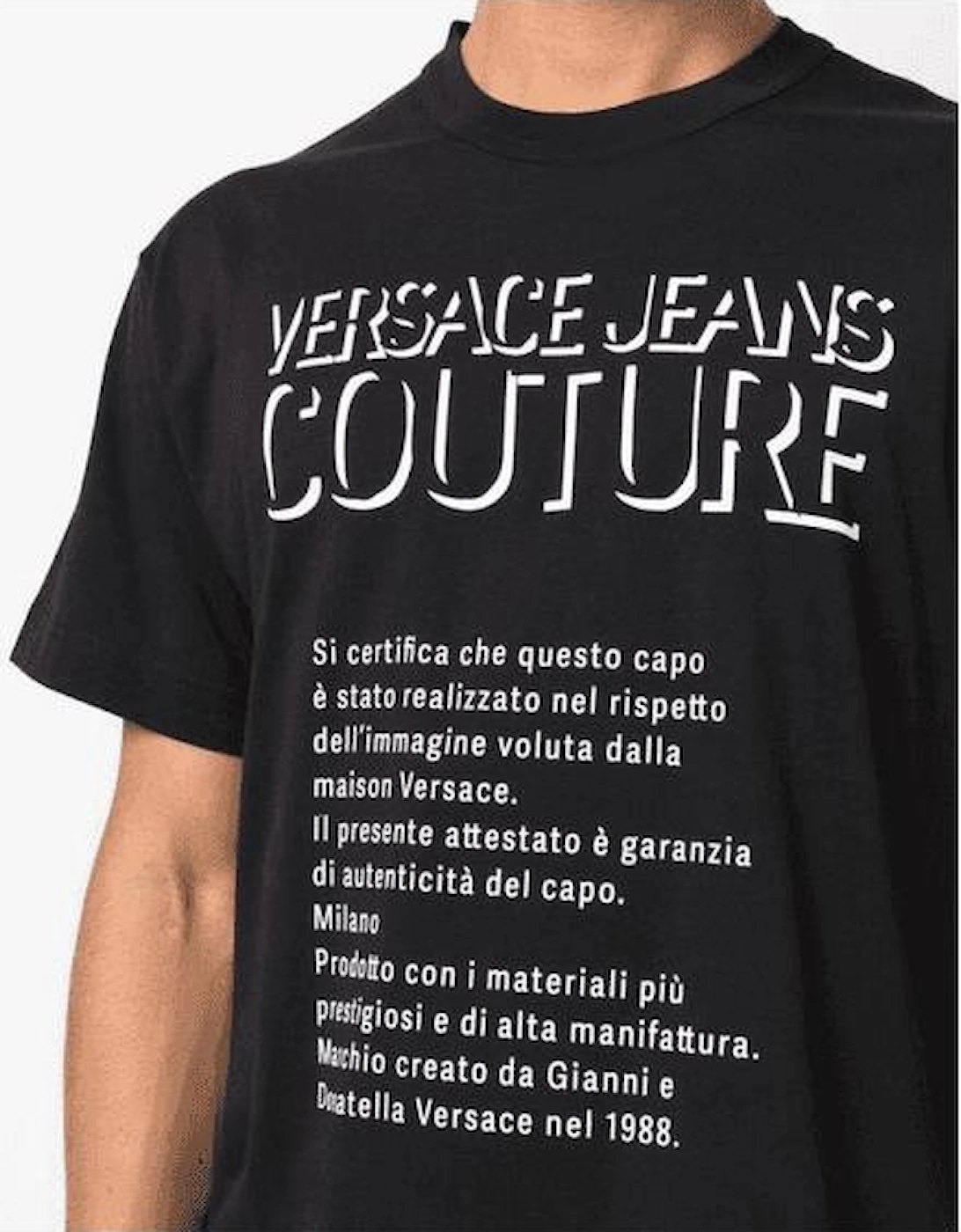 Cotton Text Graphic Print Black T-Shirt