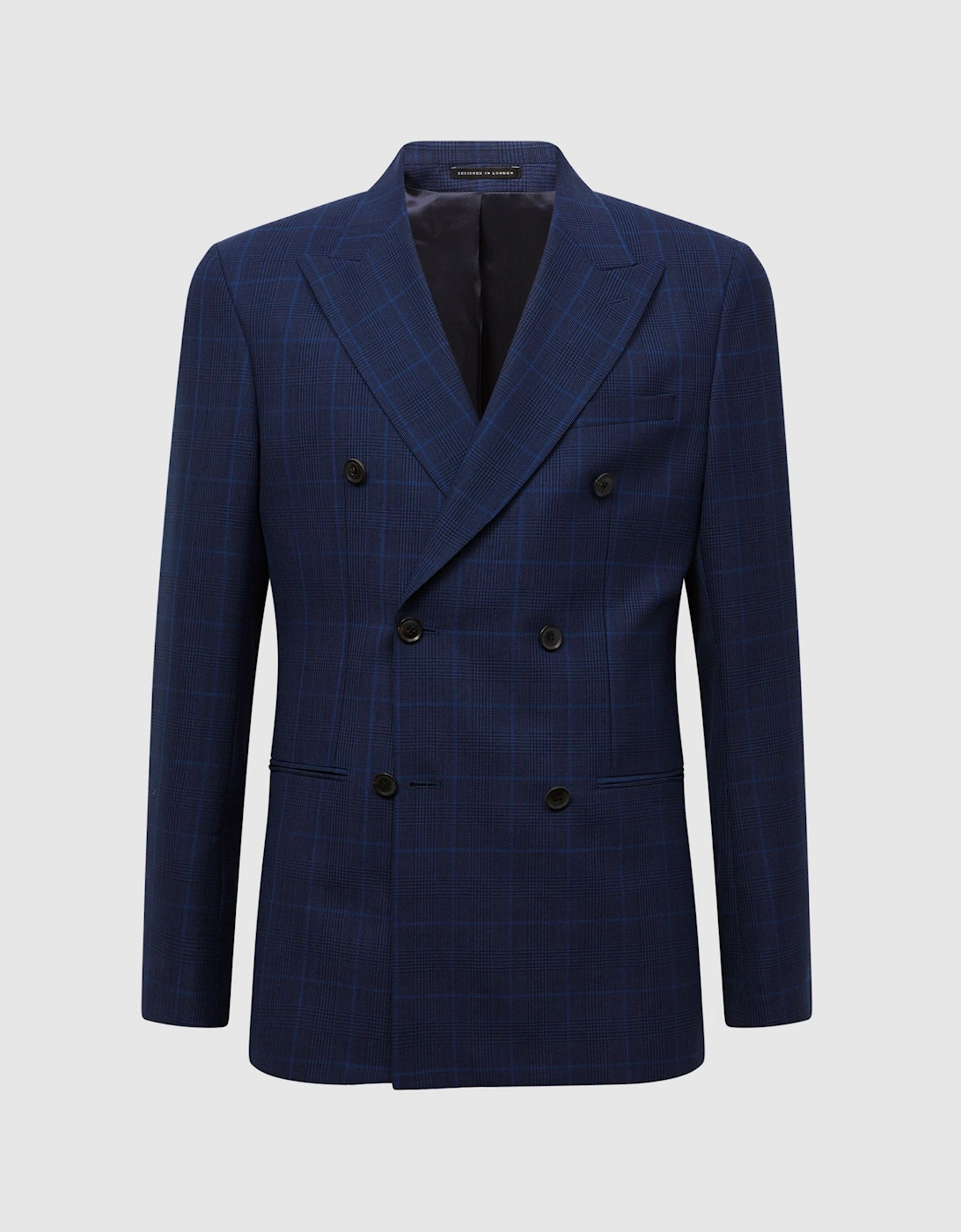 Slim Fit Wool Double Breasted Check Blazer, 2 of 1