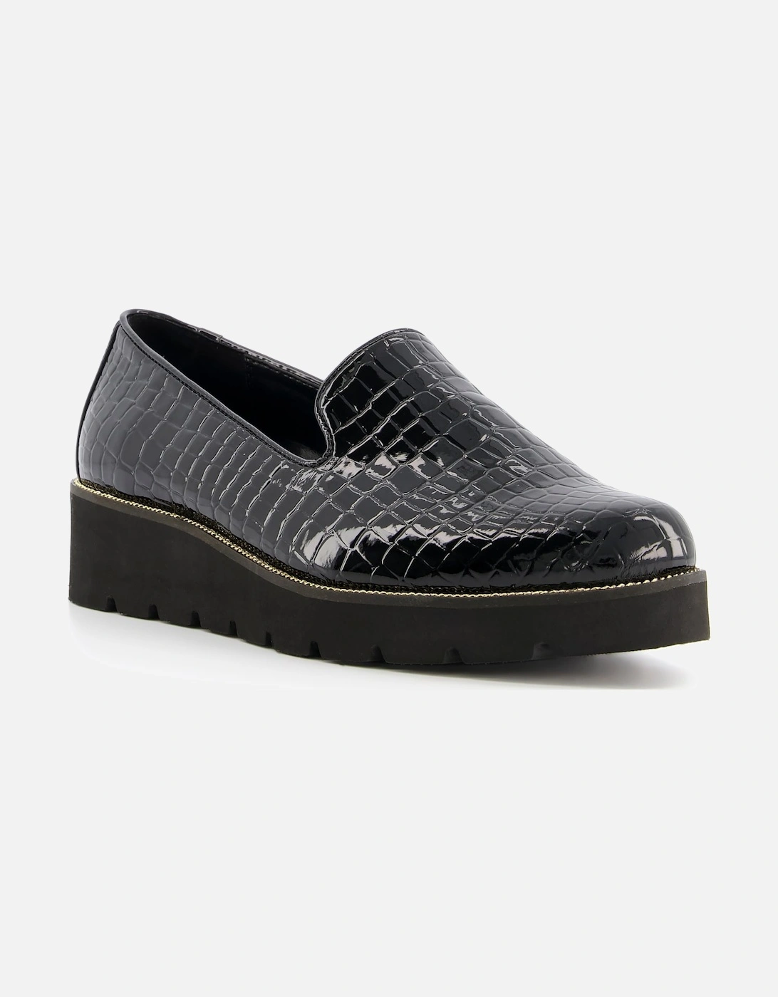 Ladies Glides - Croc-Debossed Flatform Loafers, 7 of 6