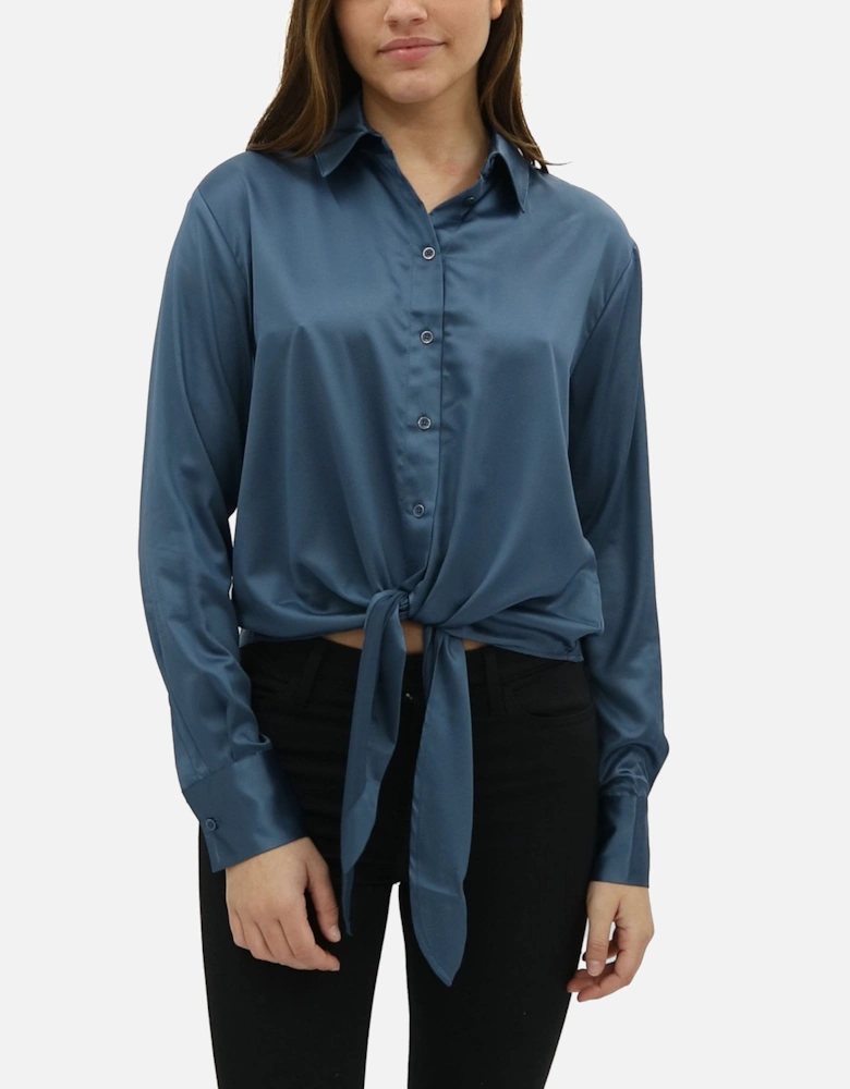 Anna Button Through Blue Shirt