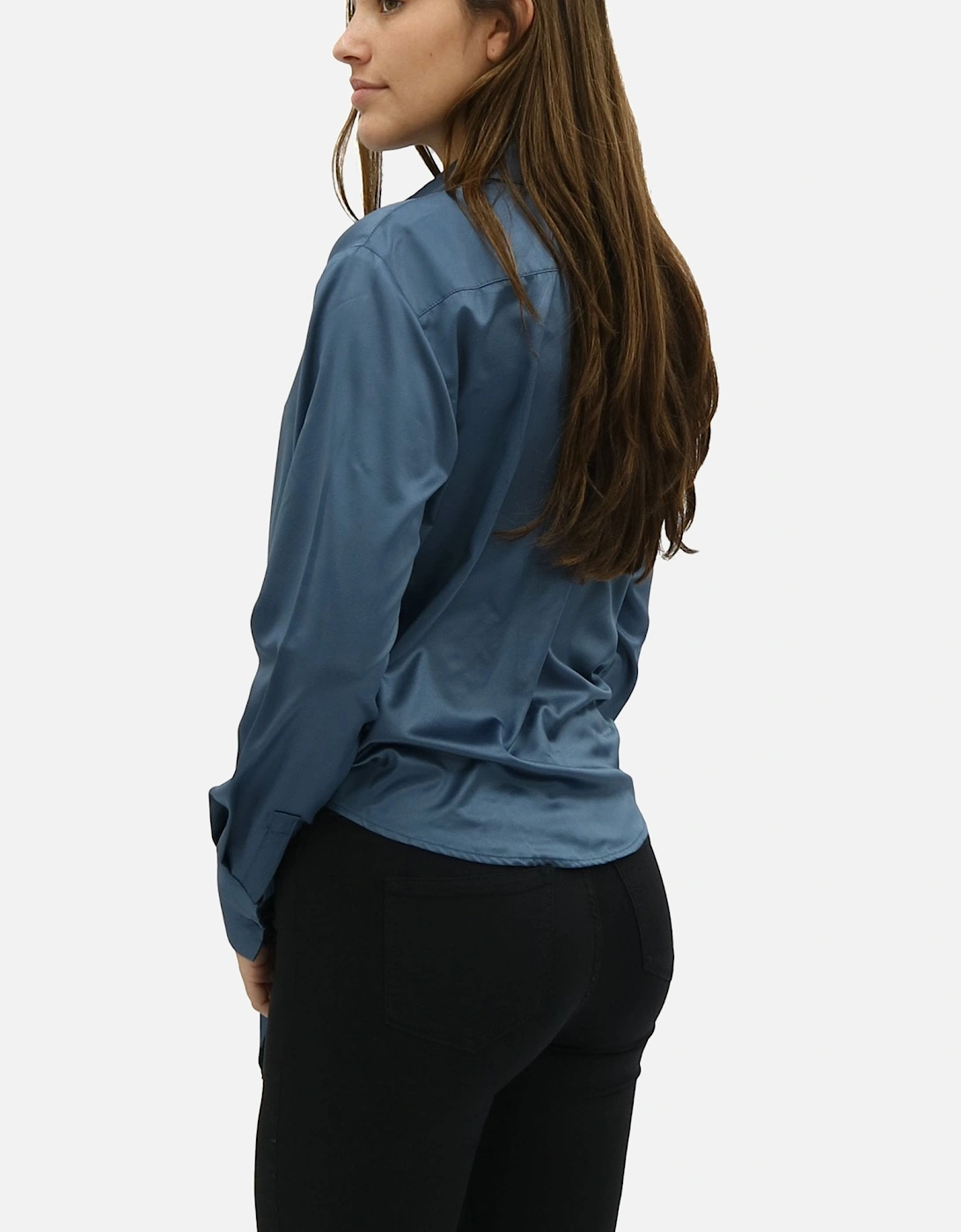 Anna Button Through Blue Shirt