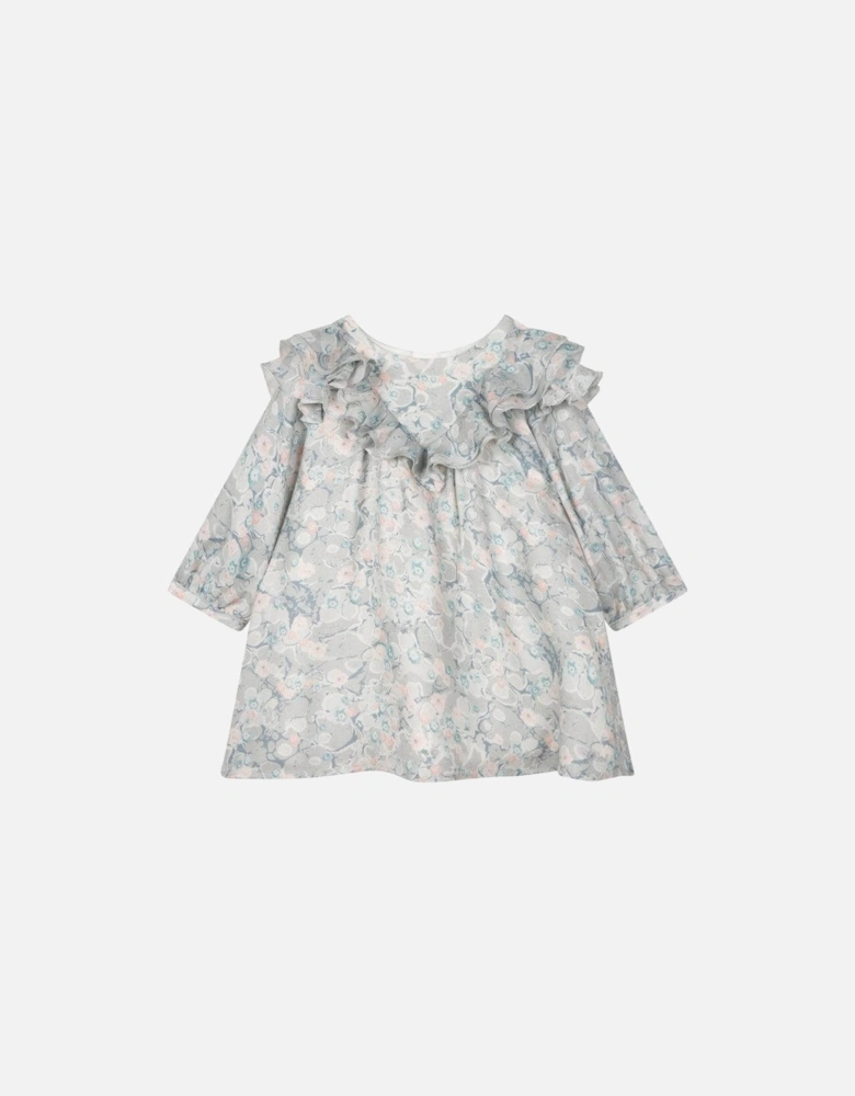 Baby Girls Green Marble Print Dress