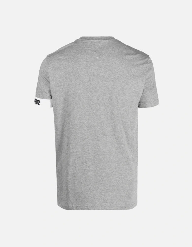 Cotton Bold Tape Logo Grey T-Shirt