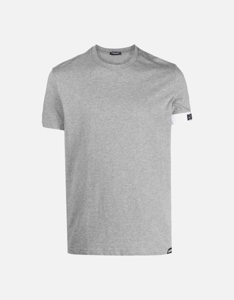 Cotton Bold Tape Logo Grey T-Shirt