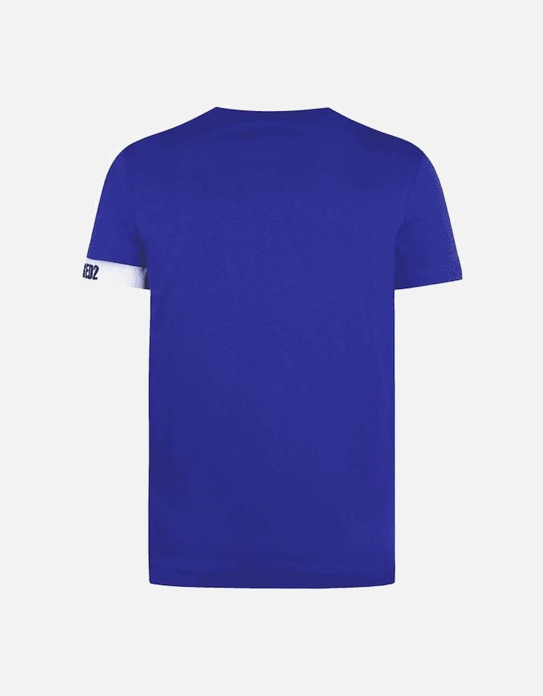 Cotton Bold Tape Logo Blue T-Shirt