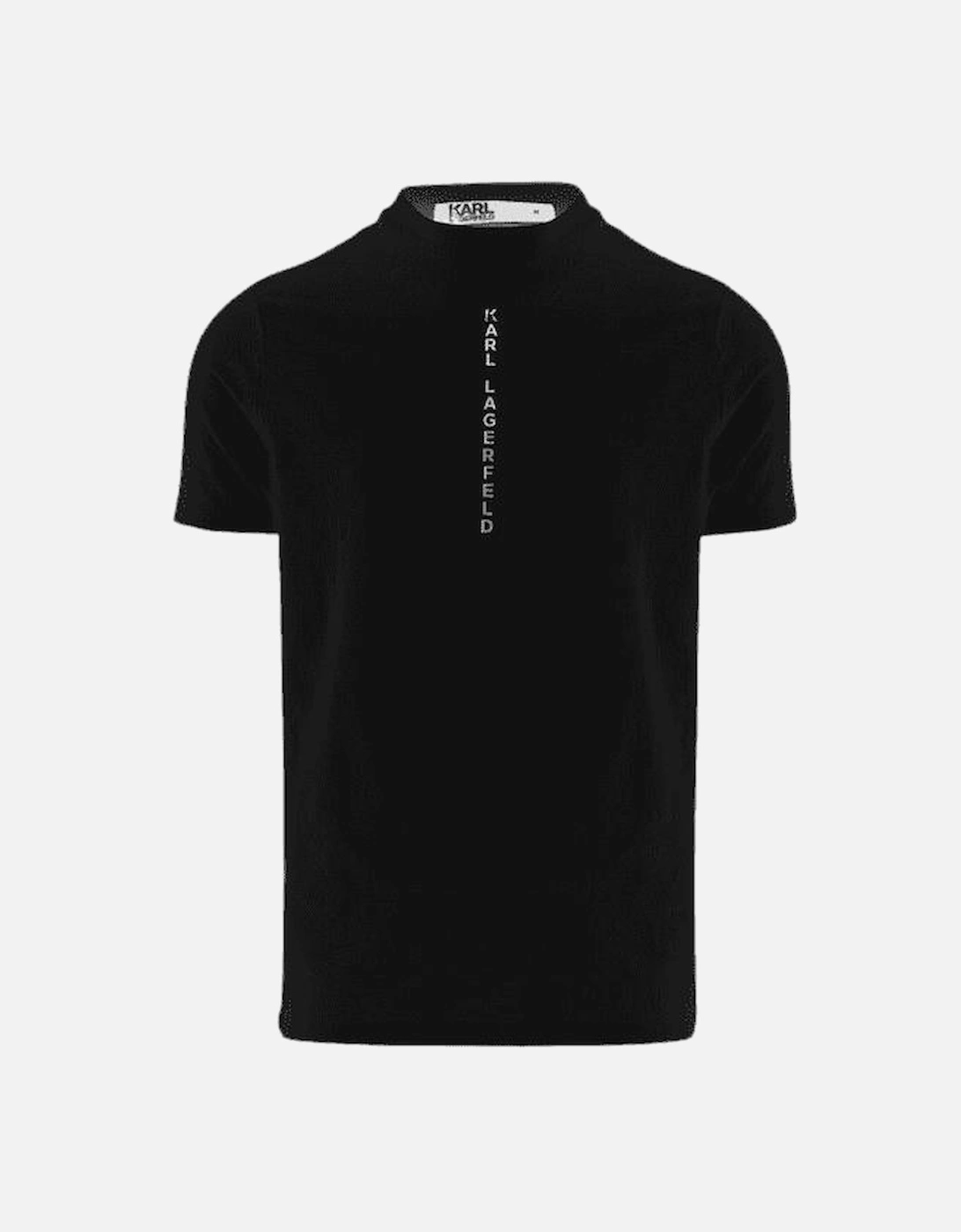 Cotton Vertical Logo Black T-Shirt, 4 of 3