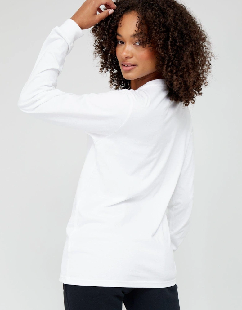 Left Chest Star Chevron Embroidered Long Sleeve T-Shirt - White