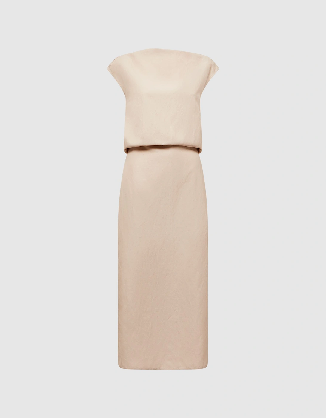Premium Linen Blend Open-Back Midi Dress, 2 of 1