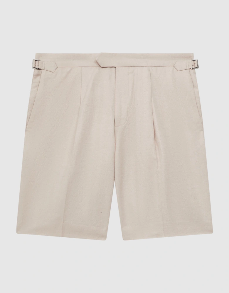 Cotton-Linen Blend Chino Shorts