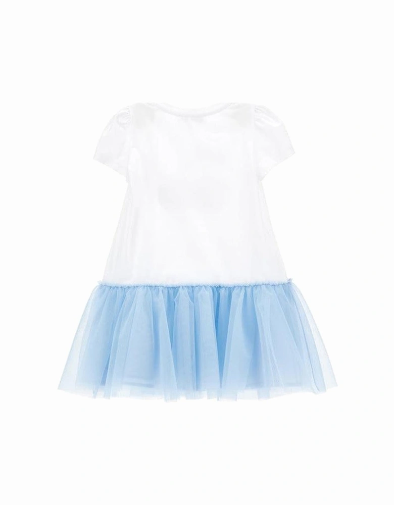 Girls White & Blue Tulle  Cherry Dress