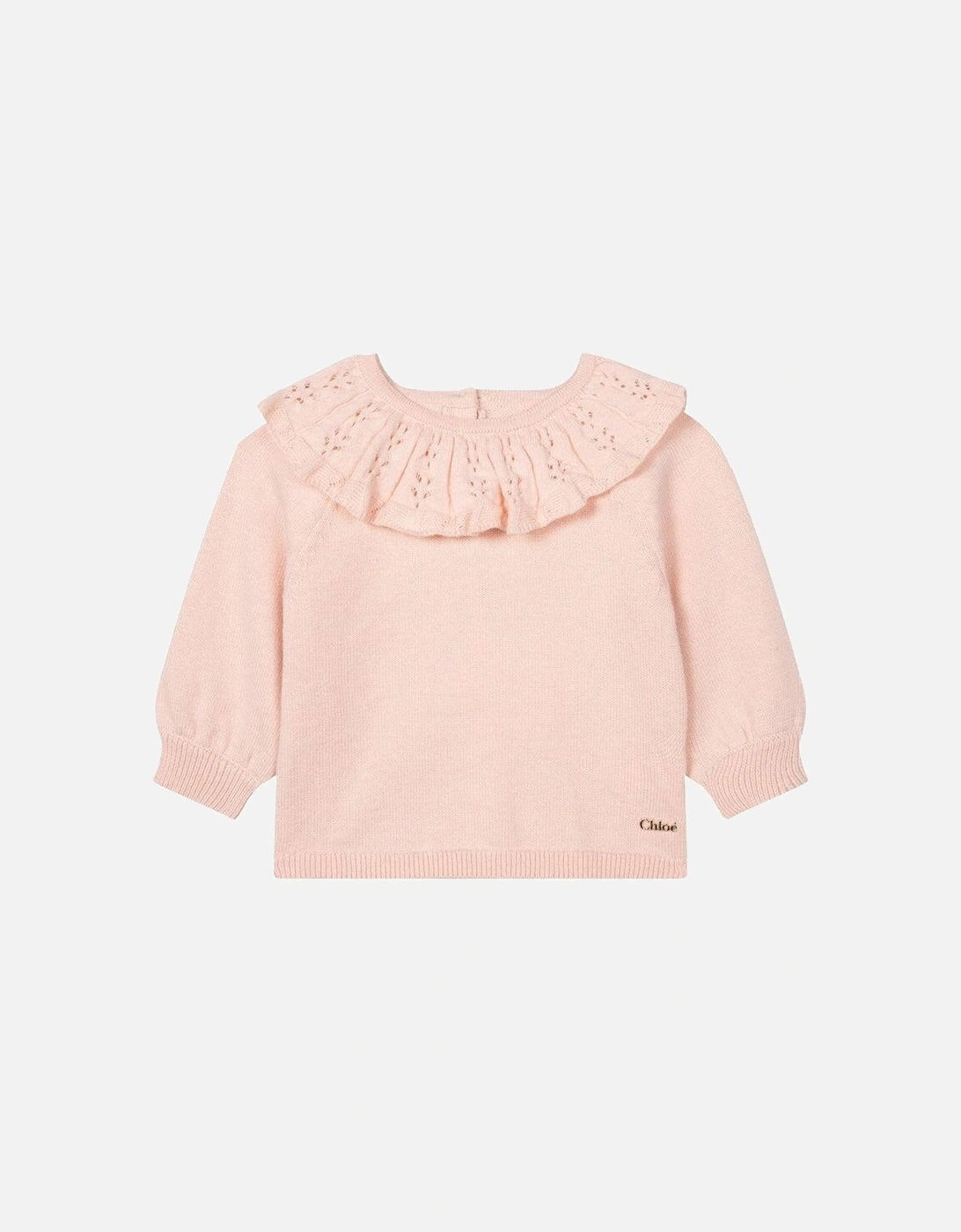 Baby Girls Pink Knitted Sweatshirt, 3 of 2