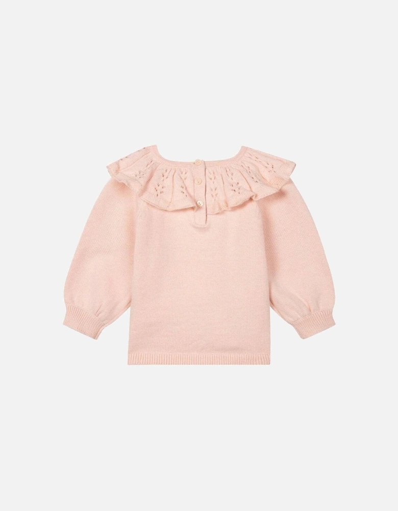 Baby Girls Pink Knitted Sweatshirt