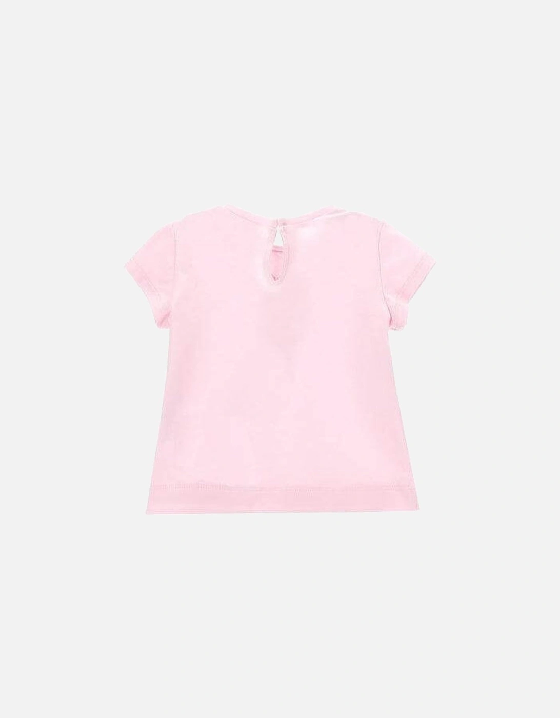 Girls Pink Rose Print T-Shirt