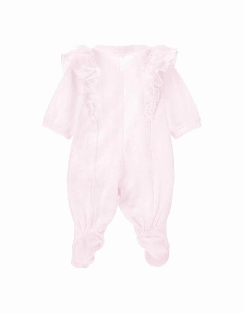 Girls Pink Frill Babygrow