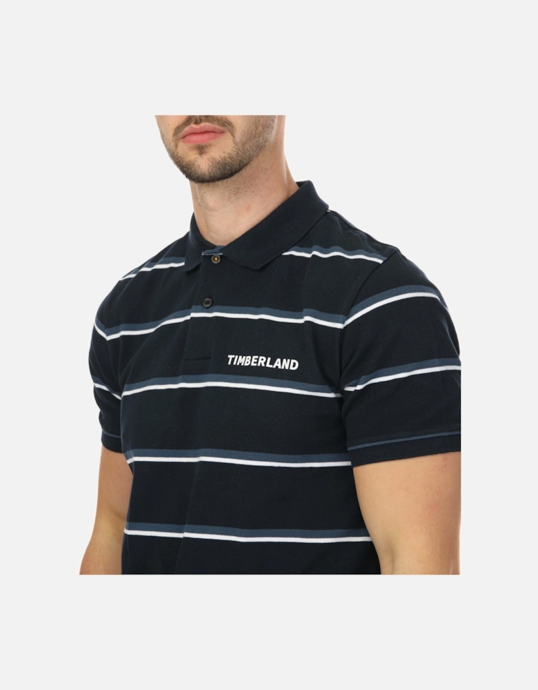 Mens Zealand River Stripe Polo Shirt