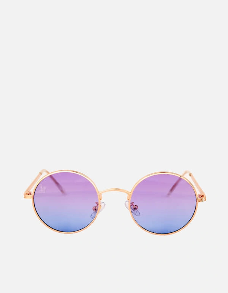 Round Gradient Sunglasses - Purple/Blue