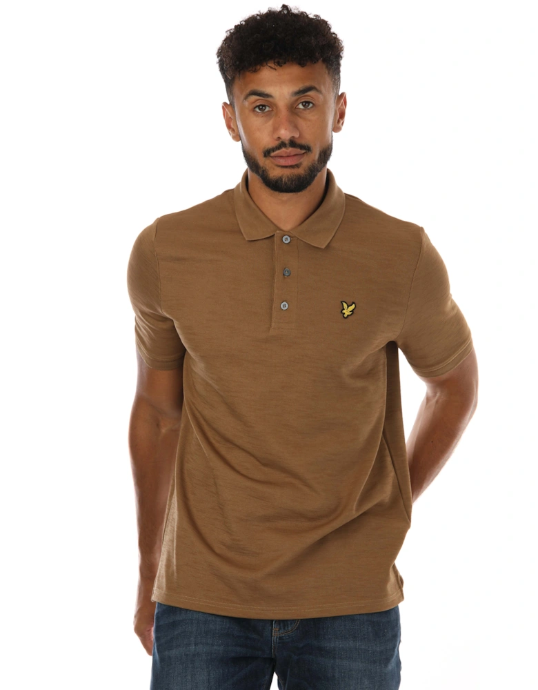 Mens Chunky Slub Polo Shirt