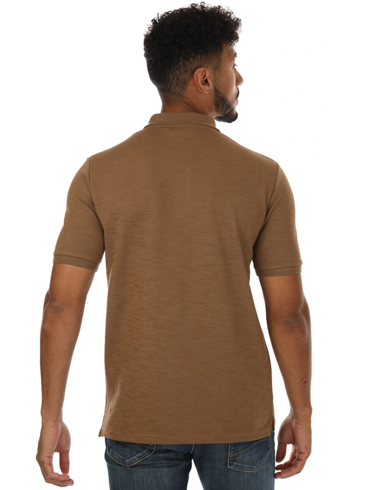 Mens Chunky Slub Polo Shirt