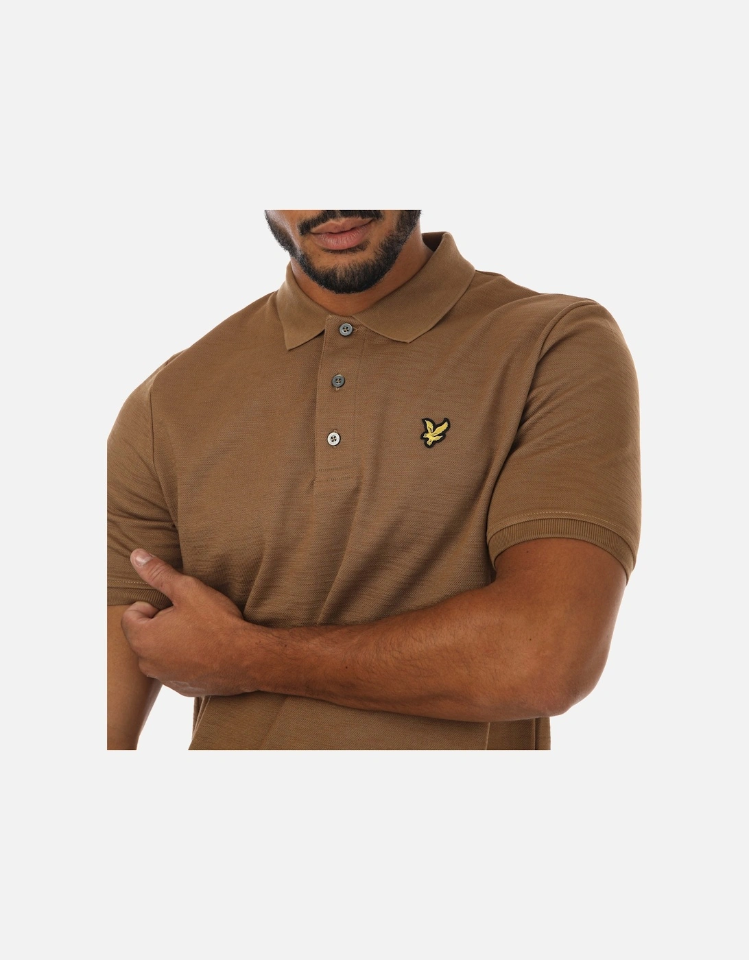 Mens Chunky Slub Polo Shirt