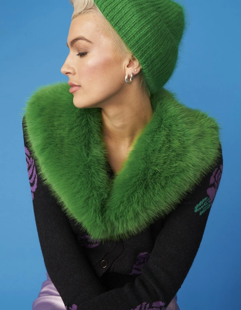 Green Cashmere Blend Gigi Beanie Hat