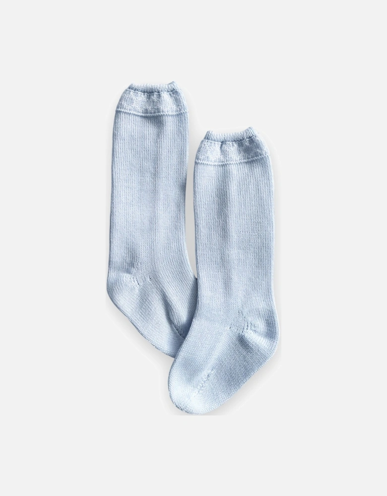 Blue Knit Socks