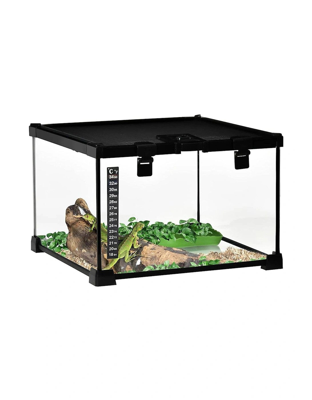 Reptile Terrarium for Lizards, Horned Frogs and Snakes - Black (30 x 30 x 20cm), 2 of 1
