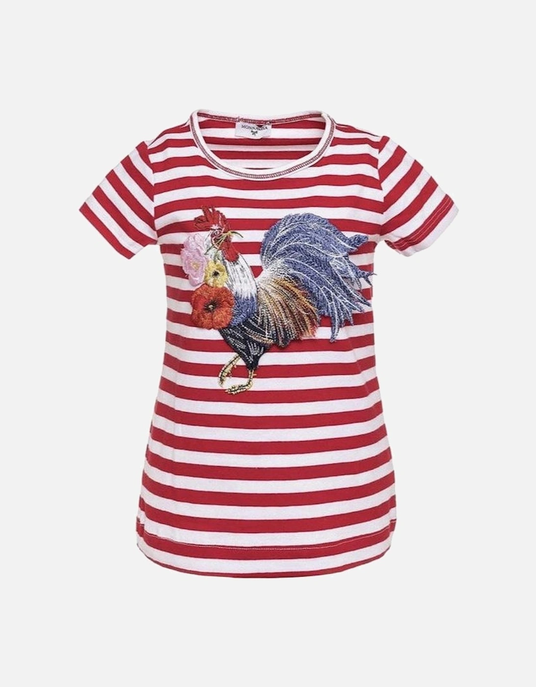 Girls Red And White Striped T-Shirt, 5 of 4