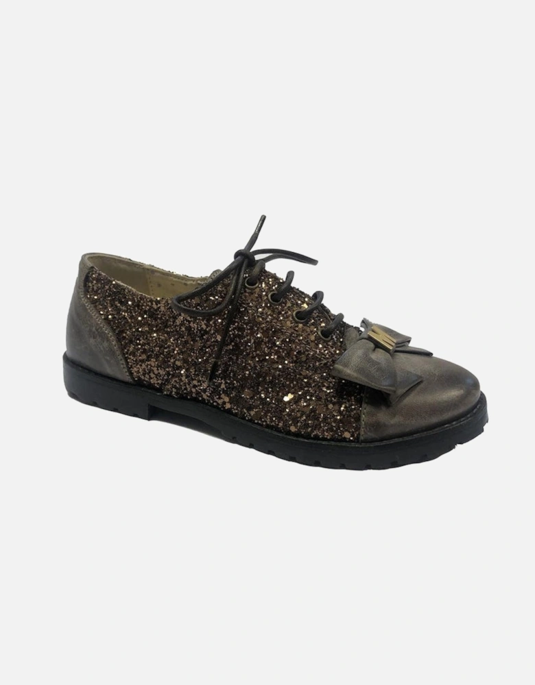 Bronze Glitter Bow Shoe