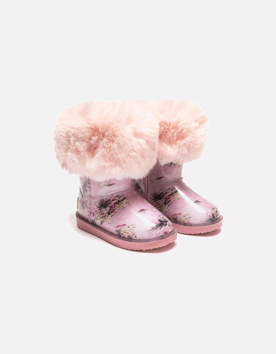 Pink Faux Fur Wellies, 2 of 1