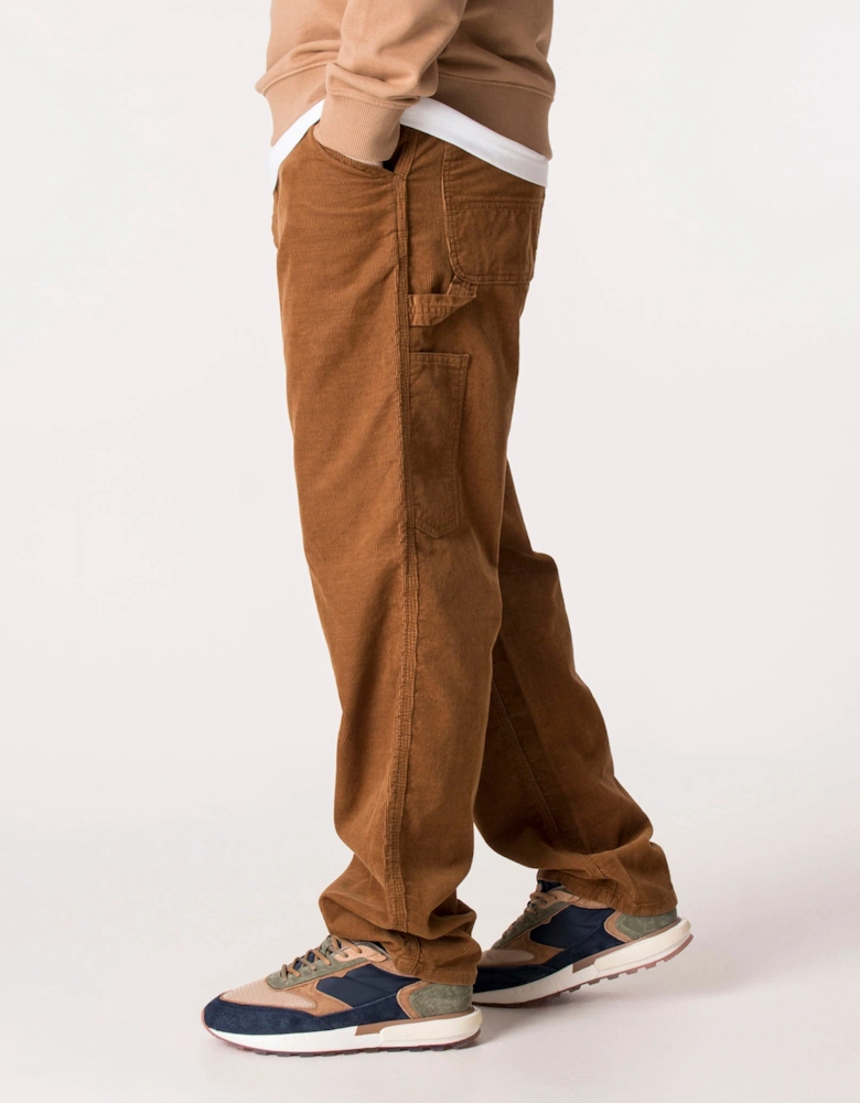 Relaxed Fit Corduroy Single Knee Pants