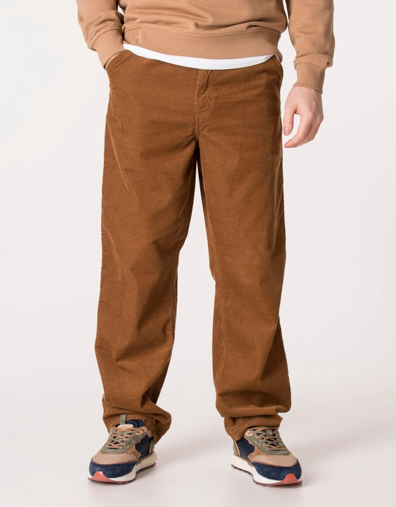 Relaxed Fit Corduroy Single Knee Pants
