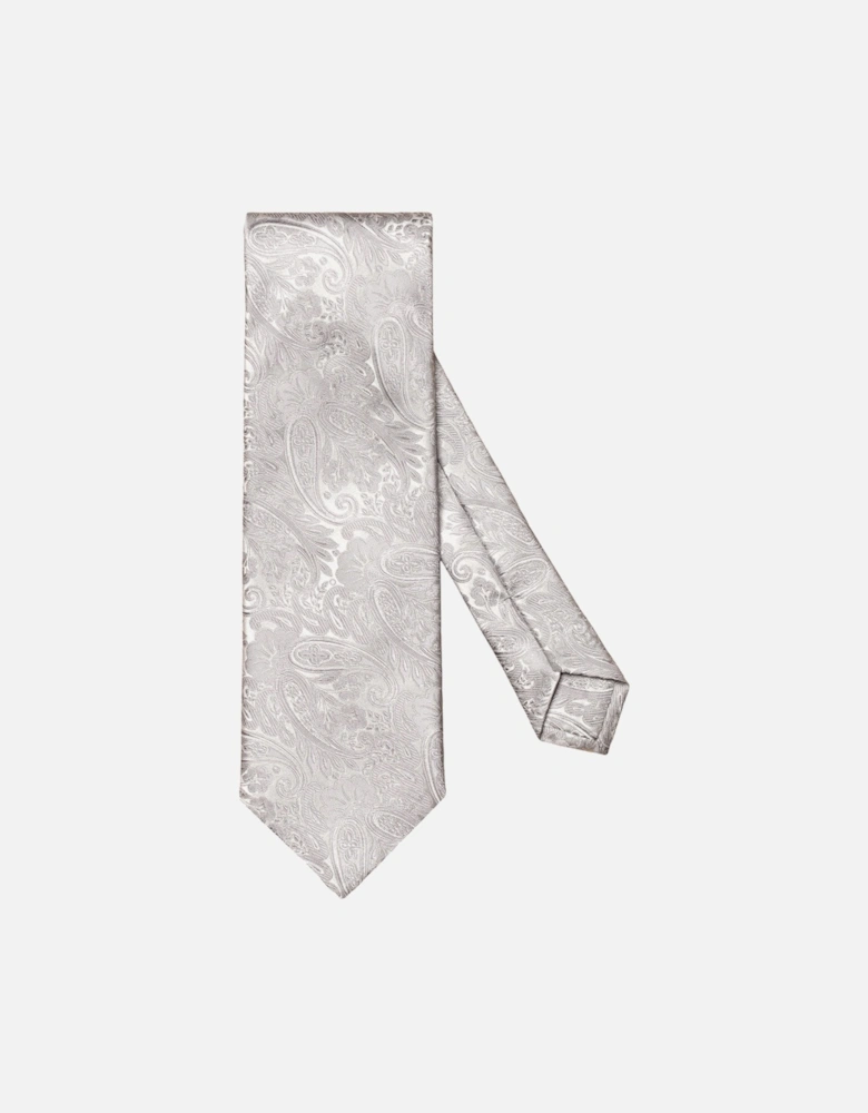 Jacquard Paisley Silk Tie 13 Grey