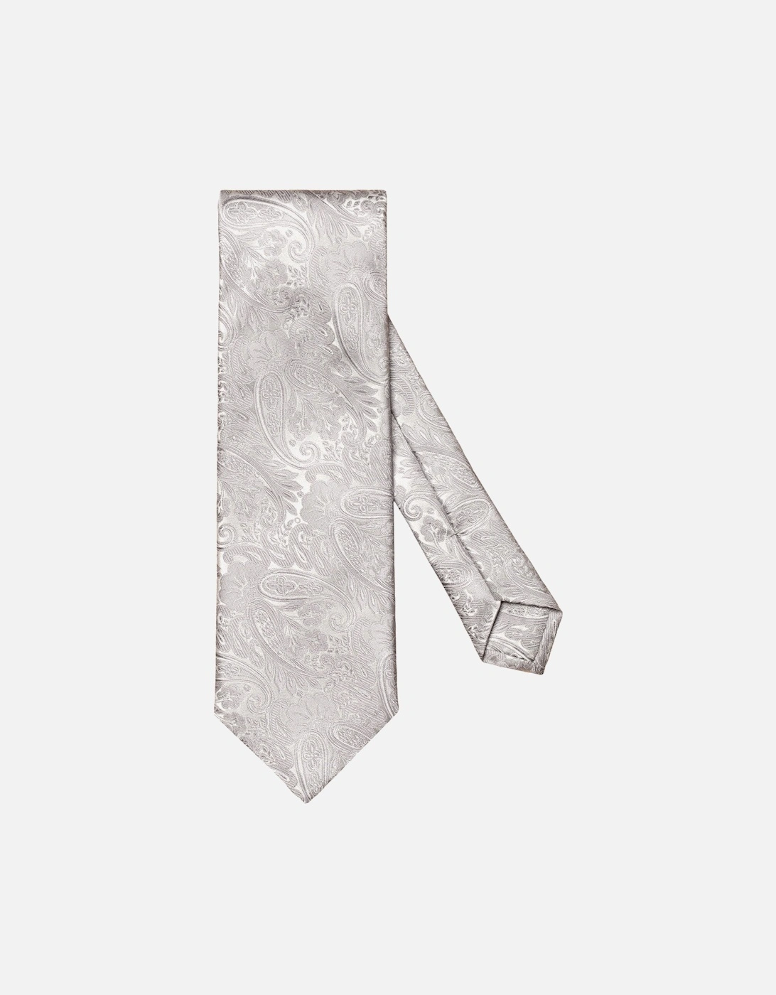Jacquard Paisley Silk Tie 13 Grey, 3 of 2