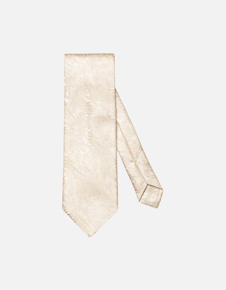 Jacquard Paisley Silk Tie 33 Off White
