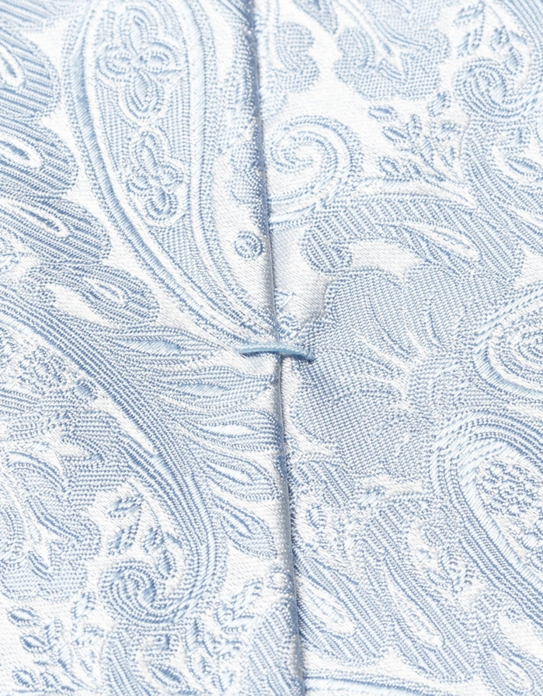 Jacquard Paisley Silk Tie 23 Light Blue