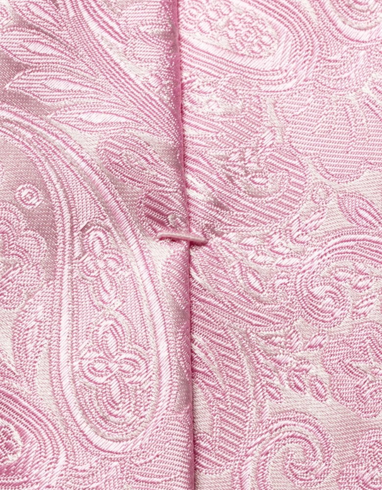 Jacquard Paisley Silk Tie 53 Pink