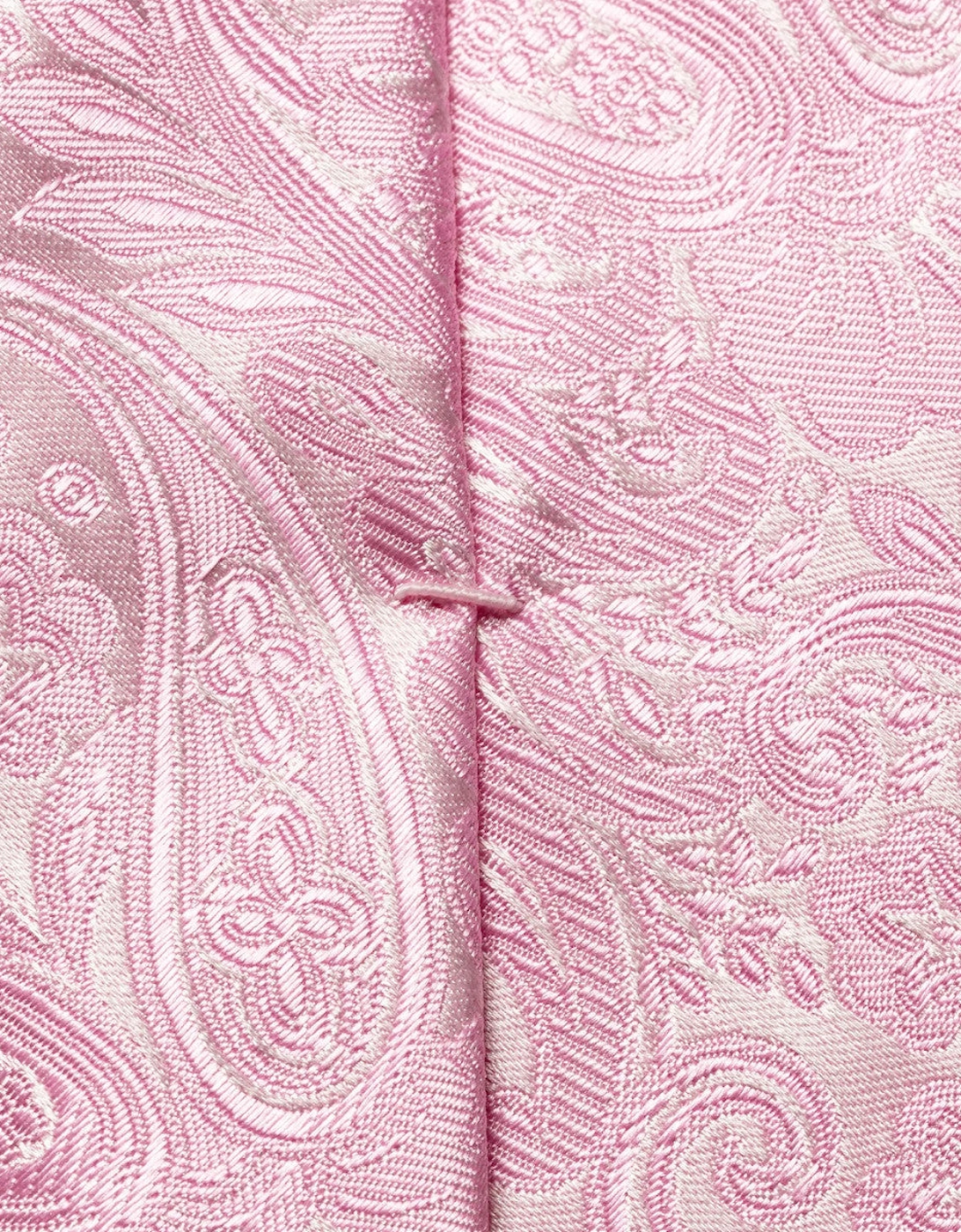 Jacquard Paisley Silk Tie 53 Pink