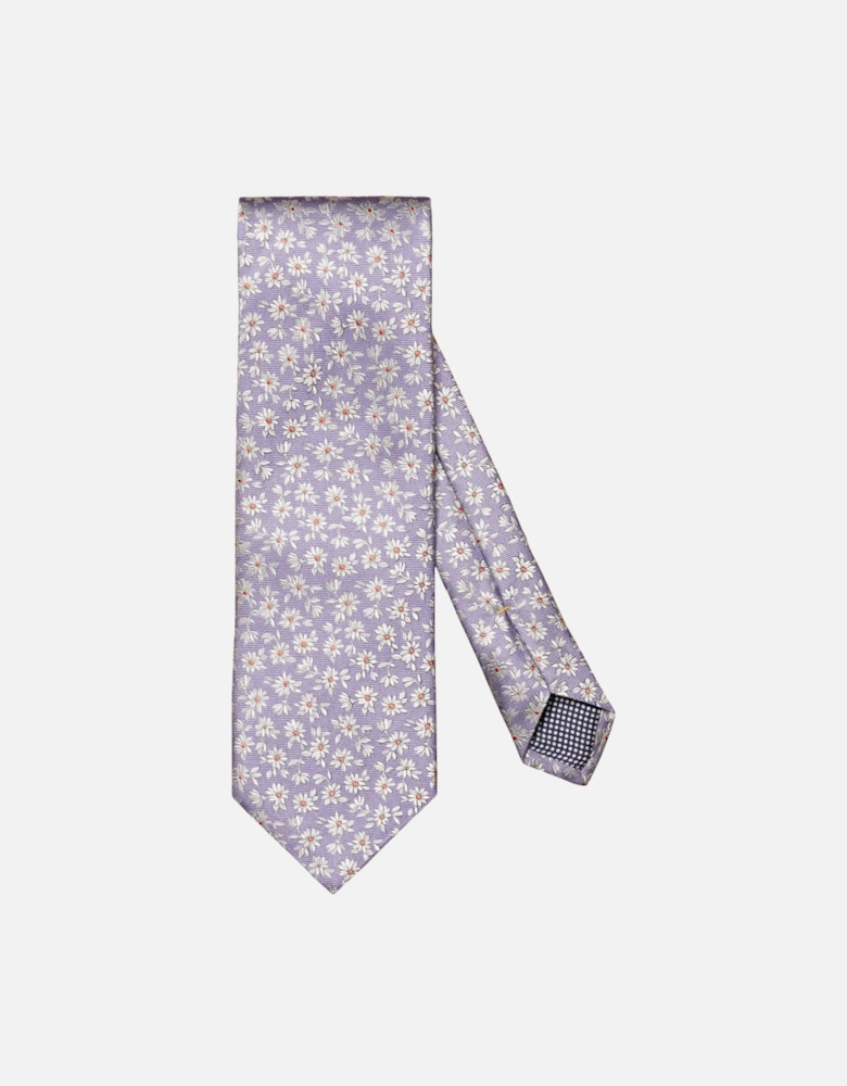 Floral Silk Tie 75 Light Purple