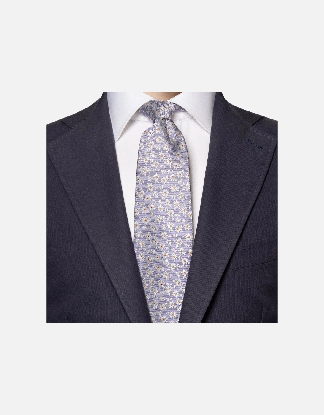 Floral Silk Tie 75 Light Purple