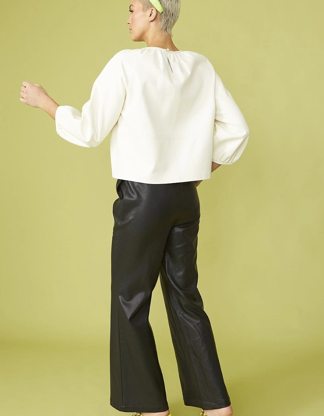 Black Eco Leather Trousers