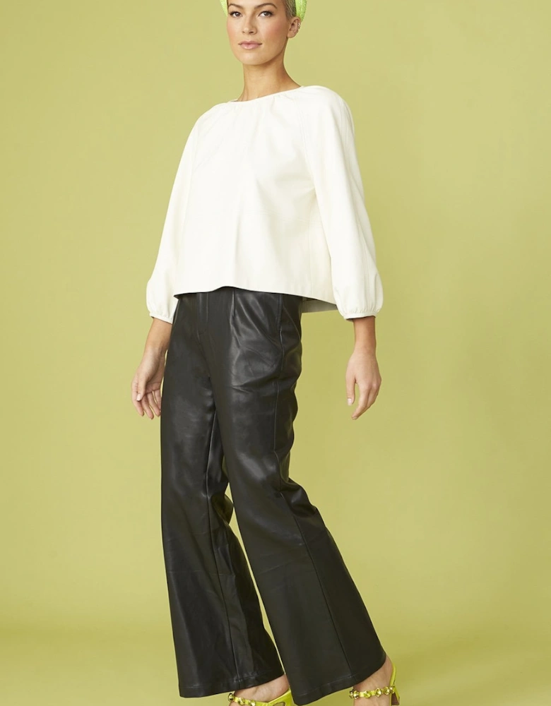 Black Eco Leather Trousers