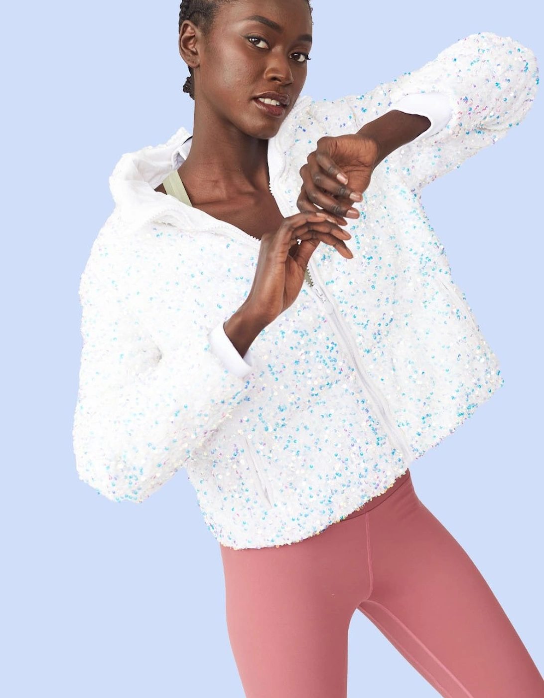 White Sequin Puffer Jacket, 4 of 3